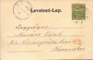 1905 Nagyszeben, Hermannstadt, Sibiu; M. kir. posta, távirda épület. Meyer György kiadása / post, te...