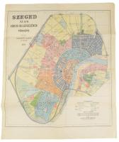 1922 Szeged sz. kir. város belsőségének térképe, készítette: Jakabffy Lajos, 1 : 16.000, kiadja a Szent-István-Társulat könyvkereskedése, Szeged, hátoldalán utcajegyzékkel, 42x38 cm