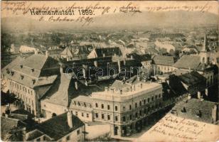 1899 Nagyszeben, Hermannstadt, Sibiu; Látkép 1899 / view in 1899 (EK)