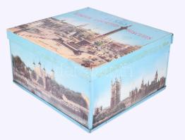 Elkes London Assorted Biscuits angol sütis fémdoboz, kopással, 22x23x12 cm