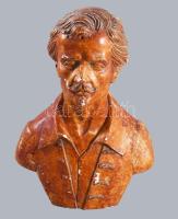 Petőfi Sándor gipsz büszt, kopással, m: 27 cm