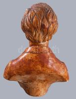 Petőfi Sándor gipsz büszt, kopással, m: 27 cm