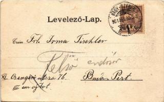 1901 Nagyszeben, Hermannstadt, Sibiu; Tér és Teutsch püspök szobra. Karl Graef / Huetplatz mit Teuts...