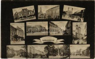 1918 Székesfehérvár, Igazságügyi palota, Kossuth utca, Rákóczi utca, Izraelita templom, zsinagóga, színház, vasútállomás, Nádor utca, Zichy liget, Vörösmarty tér, Vértanúk szobra, Széchenyi utca. Horváthné és Rónainé kiadása (EK)