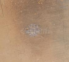 Laderier ezüstözött alpakka tálca, "Continental et Palace" felirattal, kopással, 23x36 cm