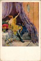 1925 Erotikus hölgy művészlap / Erotic nude lady art postcard. Pantophot Nr. 22-203. s: Gret Kalous (EB)