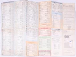 1977 A Budapesti Közlekedési Vállalat (BKV) vonalhálózati térképe, hátoldalán menetrendekkel, kis la...