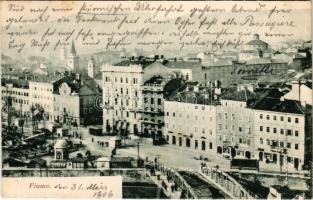 1906 Fiume, Rijeka; híd, villamos, kikötő. Divald Károly 360. sz. / bridge, tram, port (EK)