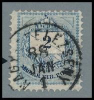 1881 2kr ritka vésésjavítással a bal oldali koszorú mellett (ex Orbán, Sebestyén kiállítási anyagból)