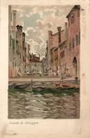 Venice Chioggia canal litho s: R. Jafuri (Rb)