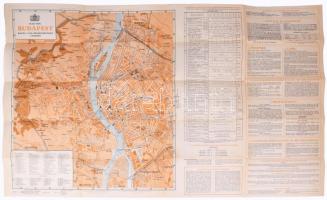cca 1939 Budapest Plan und Führer, német nyelvű térkép és idegenforgalmi tájékoztató, a Székesfőváro...