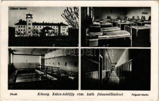 Kőszeg, Kelcz-Adélffy római katolikus fiúnevelőintézet, folyosó részlet, fürdő, udvar, belső (EK)