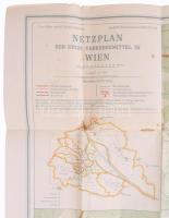 1928 Netzplan der städt. Verkehrsmittel in Wien / Bécs közlekedési hálózatának térképe, néhány kis s...