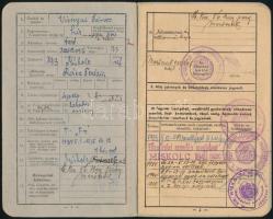 1939 Mezőcsát, katonai igazolványi lap, M. kir. mezőcsáti 56. honvéd kiegészítő parancsnokság, több bejegyzéssel