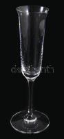 Jelzett kristály talpas pezsgőspohár szett, 6 darab, hibátlan, m: 20,5 cm