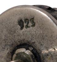 Ezüst (Ag) fülbevaló pár, gránát berakással, jelzett, bruttó 3,3g