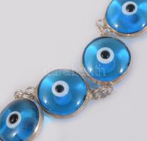 Olasz ezüst karkötő és medál szett, murano gyöngyökkel,, jelzett, bruttó 7,9g