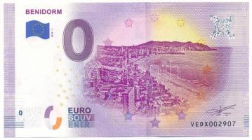 Spanyolország 2019. 0E "Benidorm" szuvenír bankjegy "VEDX002907" T:UNC Spain 2019. 0 Euro "Benidorm" souvenir banknote "VEDX002907" C:UNC