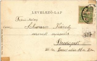 1905 Tata, Tata-Tóváros; Váralja Szent János szobrával. Engländer és Társa kiadása (Rb)