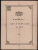 1900 Temesvár leányiskolai bizonyítvány hajtva 4p . / Girl school diploma folded