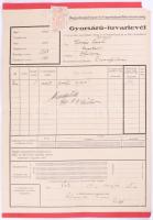 ca 1940 MFTR 12 db gyorsárú fuvarlevél illetékbélyegekkel