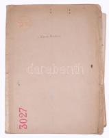 1952 Sárdy Brutus (1892-1970) festőművész és restaurátor szakember bizalmas személyi nyilvántartó la...