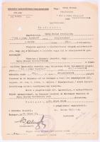 1939 Sárdy Brutus (1892-1970) festőművész Rét a római fürdőnél c. festményének megvásárlásáról szóló fővárosi polgármesteri határozat.