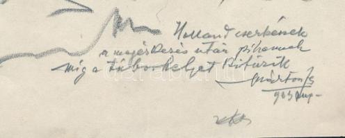 Márton Ferenc (1884-1940): 1933 Gödöllői Jamboree - Holland cserkészek a megérkezés után. Ceruza, pa...