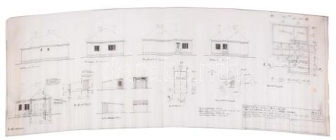 1978 Budapest XVI. Mátyásföld, Árpádföld 3 db lakóház tervrajza. Pausz, tus. 90x29 cm ig