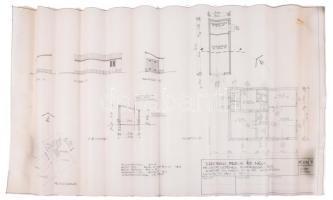 1978 Budapest XVI. Mátyásföld, Árpádföld 3 db lakóház tervrajza. Pausz, tus. 90x29 cm ig