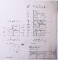 1978 Budapest XVI. Mátyásföld, Perjés utcai lakóház tervrajza. Pausz, tus. 90x42 cm Feltekerve
