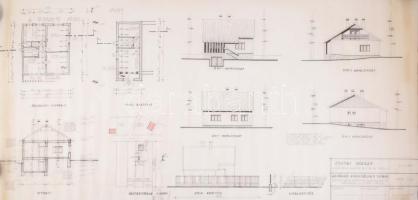 1978 Kerepes, Szilasliget Szőlőhegyi utcai lakóház tervrajza. Pausz, tus. 78x38 cm Feltekerve