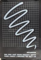 Bak Imre, Hararszty István, Csiky, Fajó, Gulyás Fekete-fehér c. kiállítása a Műcsanorkban. Plakát, grafikával. 60x84 cm