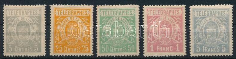 Luxemburg 1883 Távírda Mi 1-5 (min Mi EUR 185,-) (ráncok / creases)