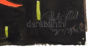 Szalay Pál (1953-2015): Alakok, 1998. Vegyes technika, kollázs papír. Jelezve jobbra lent. Kissé vet...