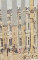 Szalay Pál (1953-2015): A régi Hamburg két látképe, 1998. Kollázs, papír. Jelezve jobbra lent. Paszp...