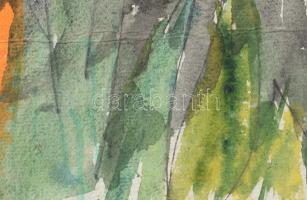 Szalay Pál (1953-2015): Két alak. Vegyes technika, papír. Jelzés nélkül. Kétoldalas mű, hátoldalán a...