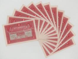 1917. 2K (13x) sorszámkövetők "1510 239571 - 1510 239583", zöld "DEUTSCHÖSTERREICH&qu...