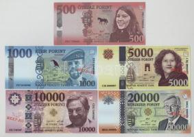 2018. 500Ft-20.000Ft (5xklf) "Soros pénz" fantázia bankjegyek + 2017. 10.000.000Ft "köszpénz" fantázia bankjegy az MKKP elnöke, Kovács Gergely arcképével + "Bindzsisztán" 1.000.000 Bindzsi Majka arcképével (3db) T:UNC,AU