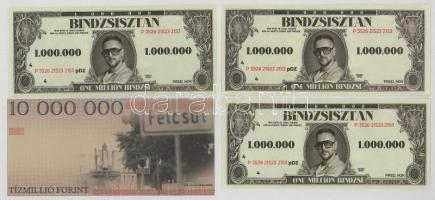 2018. 500Ft-20.000Ft (5xklf) "Soros pénz" fantázia bankjegyek + 2017. 10.000.000Ft "k...