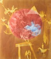 Szalay Pál (1953-2015): Szürrealista kép. Vegyes technika, papír. Jelezve jobbra lent. 50x40 cm