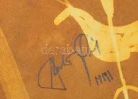 Szalay Pál (1953-2015): Szürrealista kép. Vegyes technika, papír. Jelezve jobbra lent. 50x40 cm