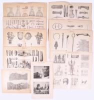 ca 1900 10 db történelmi témájú metszet a Pallas lexikonból 32x25 cm