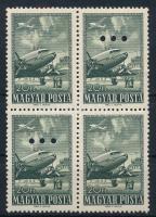 1957 Repülő a Magyar Posta ajándéka négyestömb. Összefüggésben rendkívül ritka, alig látni! (36.000+)