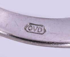 Ezüst (Ag) gyűrű, piros kővel, m: 53, jelzett, bruttó 3g