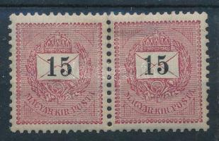1889 15kr postatiszta pár 12 : 11 3/4 fogazással (20.000)