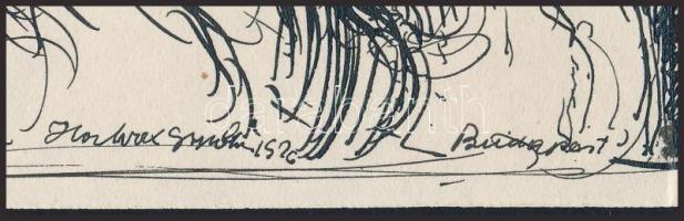 Halvax Gyula (1906-1984): 2 db női portré rajz. Tus, papír, egyik jelzett és datált (1926), 13,5x9 é...