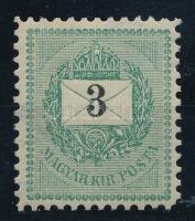 1889 3kr postatiszta, 11 1/2 fogazással (56.000)
