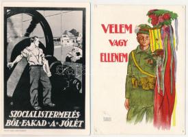 12 db MODERN szocialista propaganda motívum képeslap / 12 modern Socialist propaganda postcards