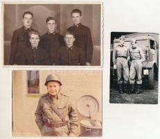 14 db RÉGI és MODERN fotós képeslap: egyenruhások / 14 pre-1945 and modern photo postcards: in uniform